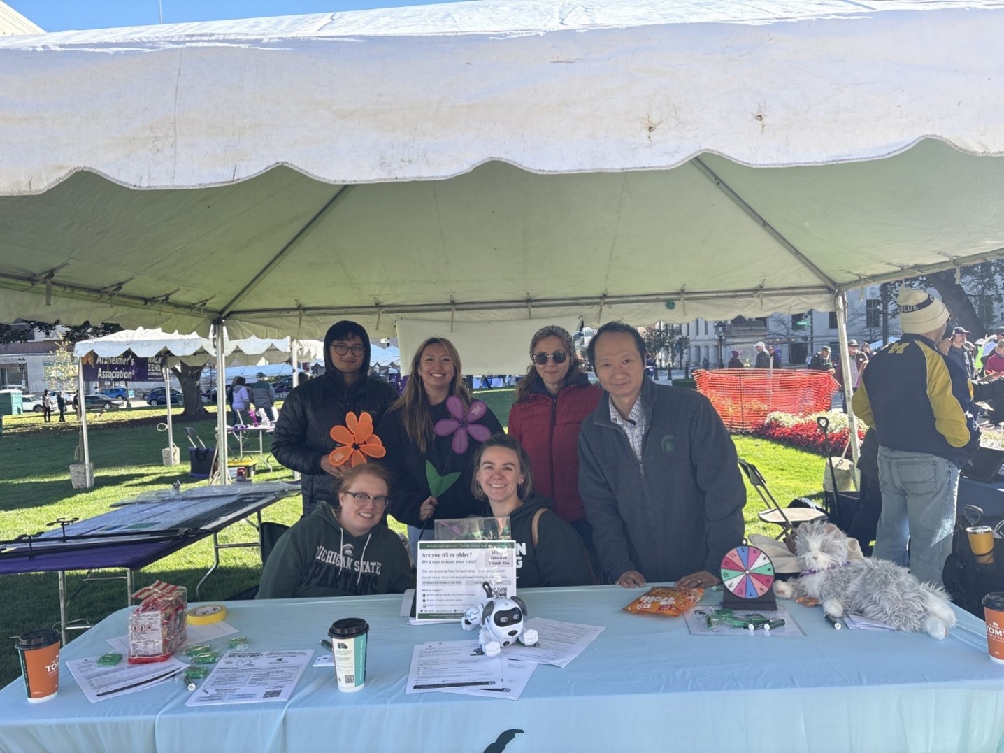 Members of Fei Sun’s Dementia Care Support lab at an Alzheimer’s walk, connecting dementia research with community outreach and public awareness. 